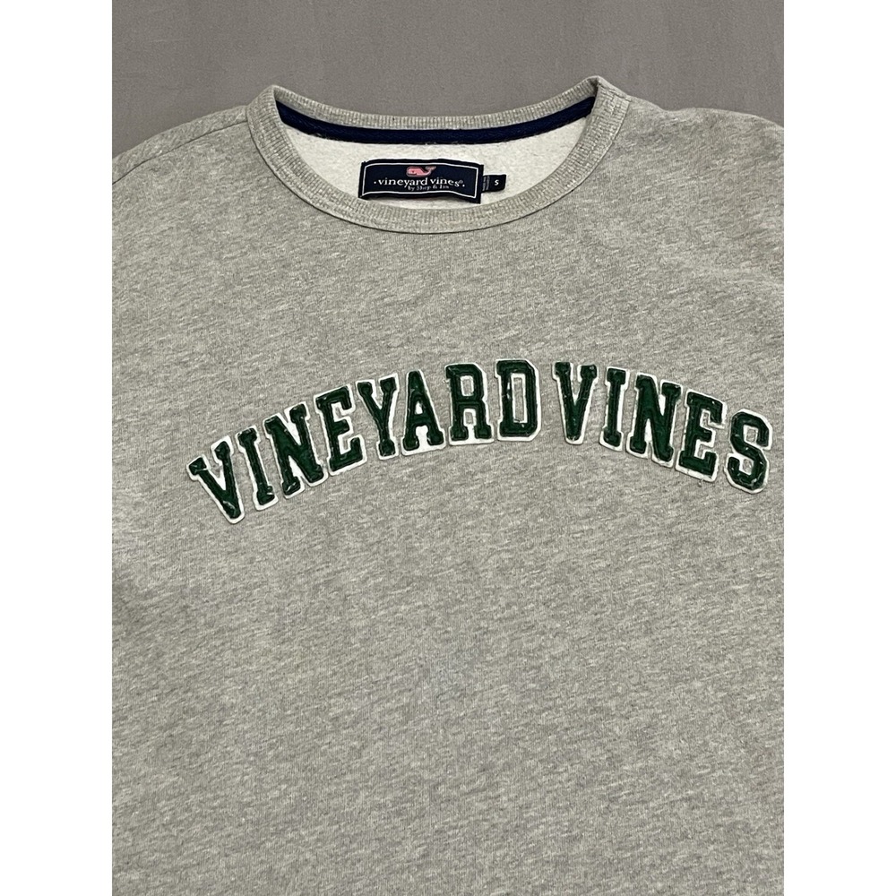 Vineyard Vines By Shep & Ian Applique Logo Sweatshirt Gray Green Adult Size S - Picture 2 of 7